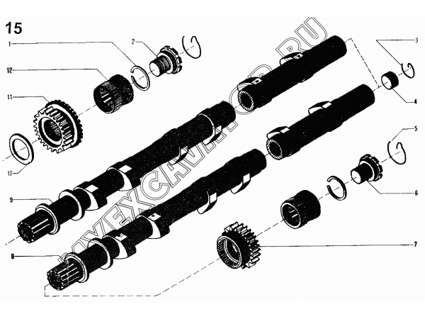 Блок дизеля и газораспределение ЧТЗ ДЭТ-250М2