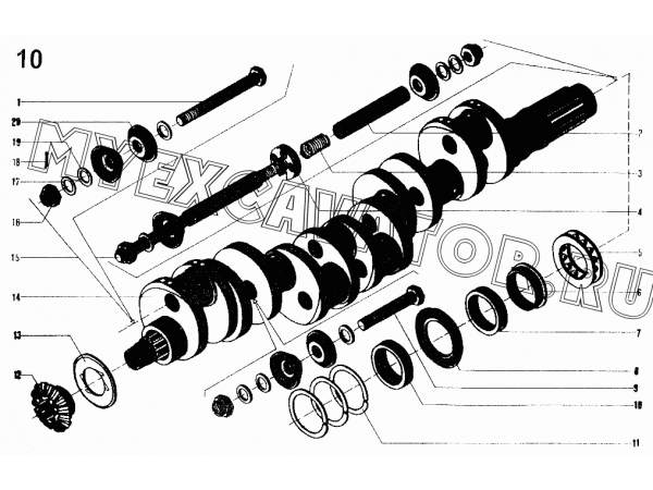 Коленчатый вал ЧТЗ ДЭТ-250М2