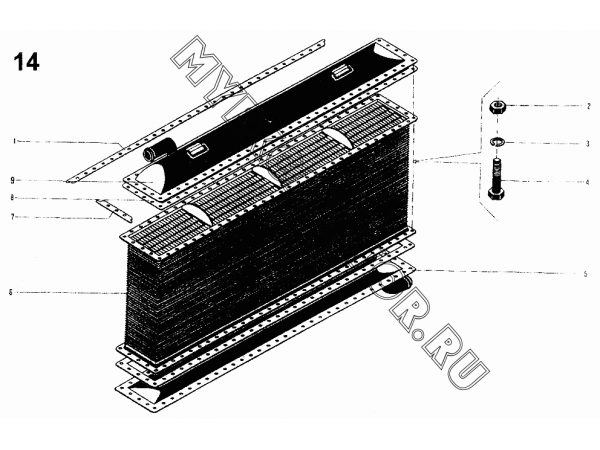 Радиатор водяной (748-08-116СП) ЧТЗ ДЭТ-250М2