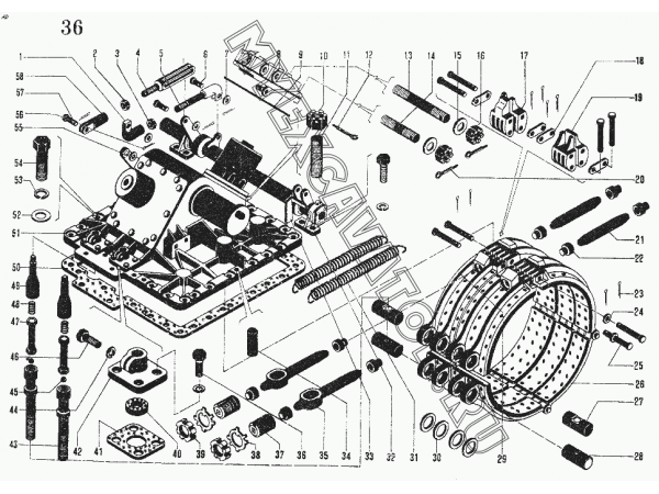 Механизмы управления и тормоза ЧТЗ ДЭТ-250М