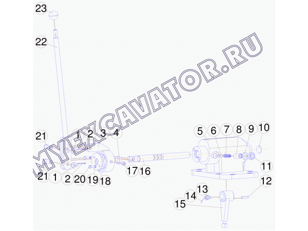 Управление раздаточной коробки с лебедкой Стройдормаш БКМ-317