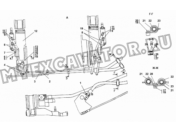 Установка гидросистемы Промтрактор ТГ-503