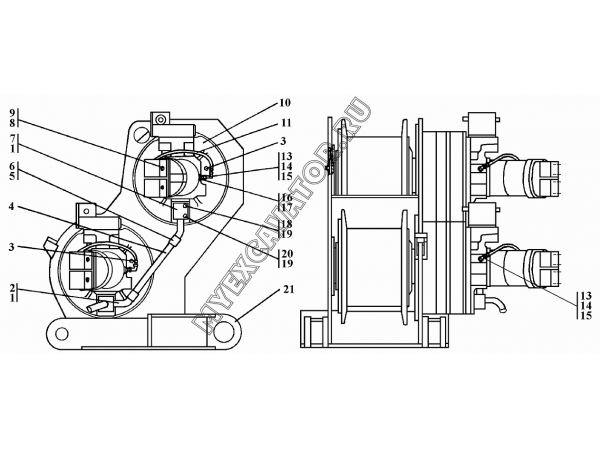 Установка лебедок Промтрактор ТГ-301