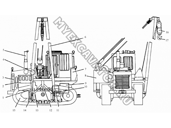 Общий вид трубоукладчика Промтрактор ТГ-221