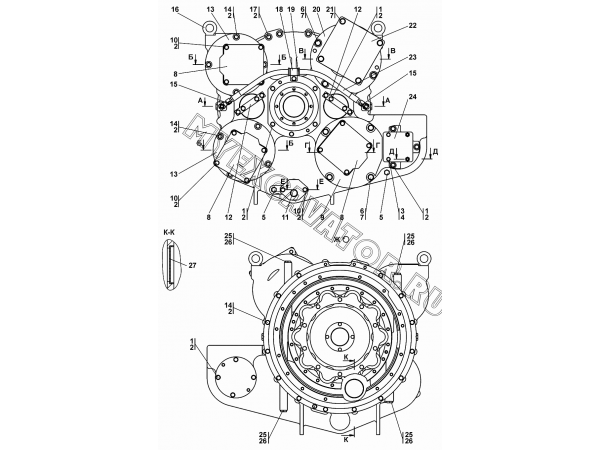 Редуктор привода насосов Промтрактор ТГ-121