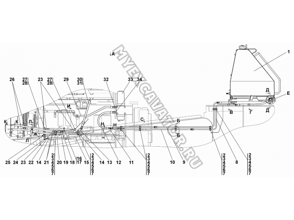 Установка топливного бака Промтрактор Т-40.01