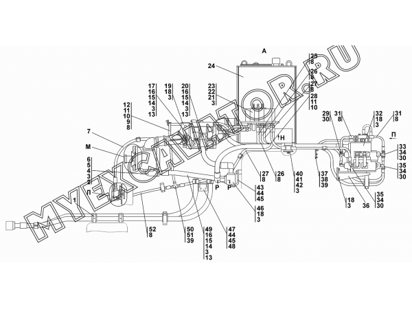 Установка гидросистемы Промтрактор Т-35.01