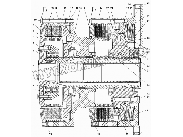 Фрикцион бортовой и тормоз остановочный Промтрактор Т-35.01