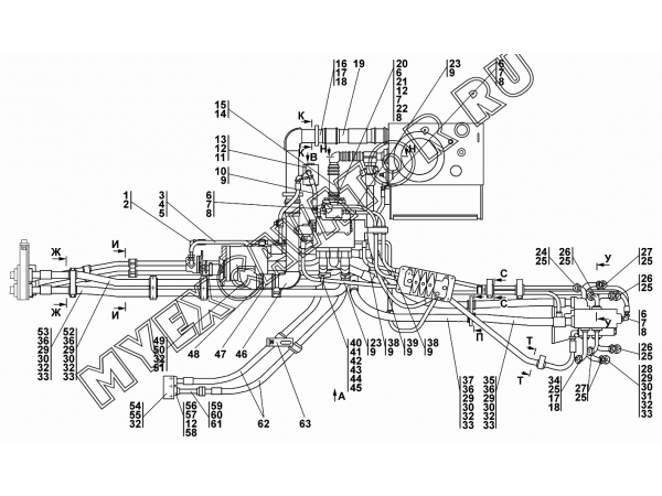 Установка гидросистемы Промтрактор Т-35.01