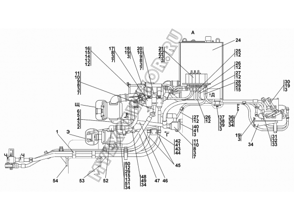 Установка гидросистемы Промтрактор Т-35.01