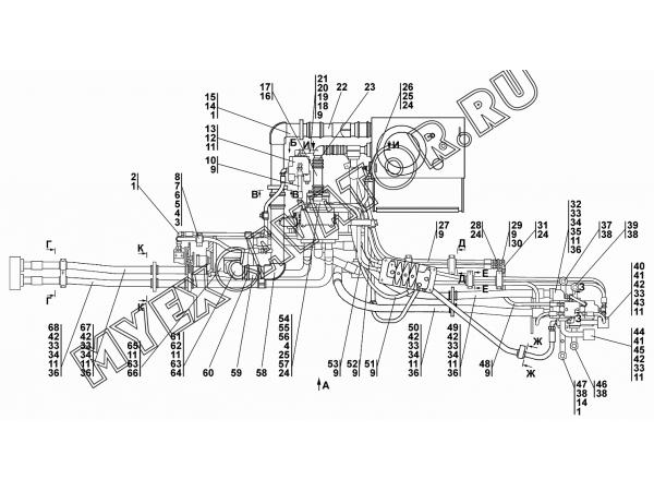 Установка гидросистемы Промтрактор Т-35.01