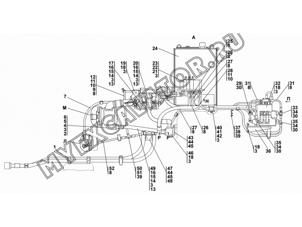 Установка гидросистемы Промтрактор Т-35.01