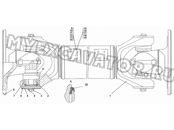 Вал карданный Промтрактор Т-20.02