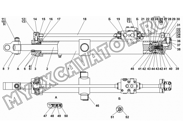 Гидроцилиндр d=125 Промтрактор Т-20.02