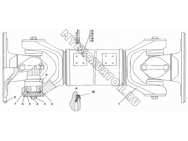 Вал карданный 2001-49-1-02 Промтрактор Т-20.01