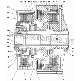 Фрикцион бортовой и тормоз остановочный 2001-18-10СП