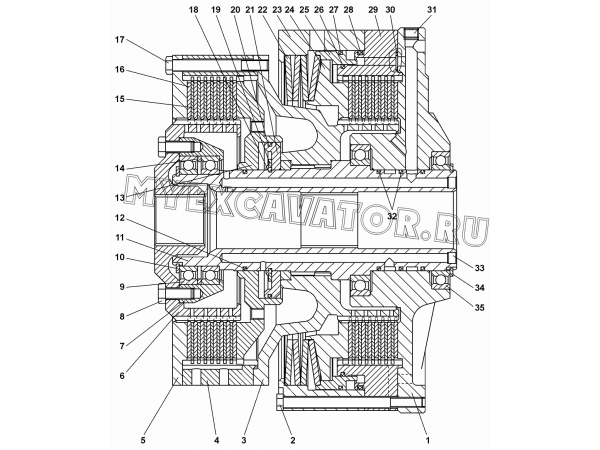 Фрикцион бортовой и тормоз остановочный 2001-18-10СП Промтрактор Т-20.01
