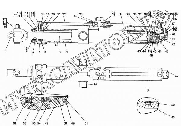 Гидроцилиндр 2001-26-501СП Промтрактор Т-20.01
