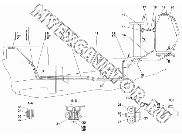 Установка топливного бака Промтрактор Т-20.01