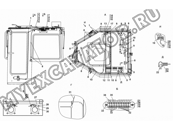 Электрооборудование крыши кабины Промтрактор Т-20.01