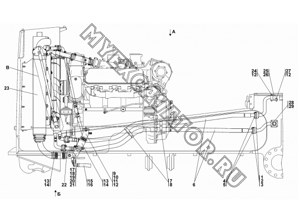 Система охлаждения Промтрактор Т-11.02