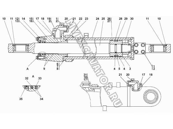Гидроцилиндр Промтрактор Т-11.02