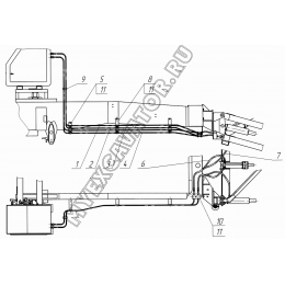 Монтаж трубопроводов плужного оборудования КО-823М.12.01.000