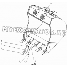 Ковш обратной лопаты 4125.57.60.000, 4125.57.65.000, 4125.57.70.000 Ковровец ЭО-4225