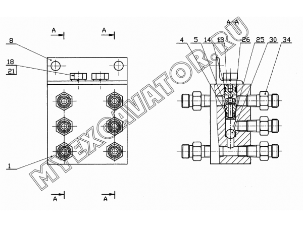 Блок клапанов 402.90.00.040 Ковровец ЕТ-26 (КиТ-26)