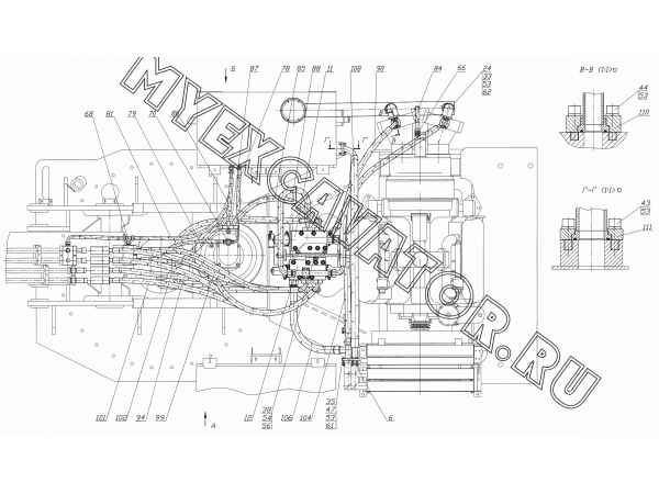 Гидросистема силовая 262.50.00.000 Ковровец ЕТ-26 (КиТ-26)