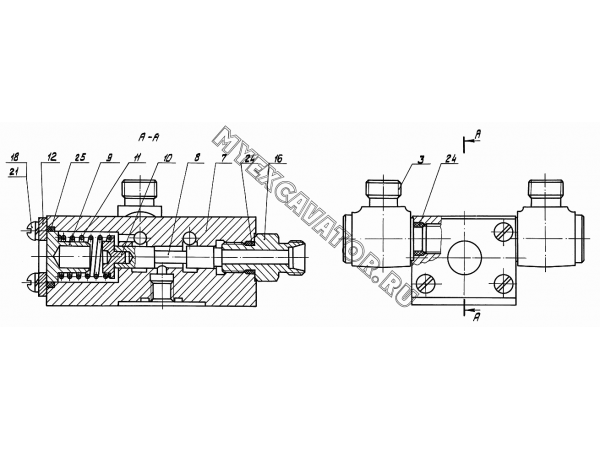 Золотник блокировочный 4125.24.09.100 Ковровец ЕТ-26 (КиТ-26)