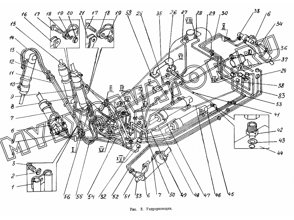Экскаватор на базе мтз 82 схема гидравлики
