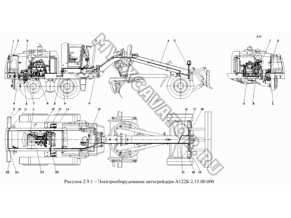 Электрооборудование автогрейдера А122Б-2.15.00.000 Дормаш ДЗ-122Б