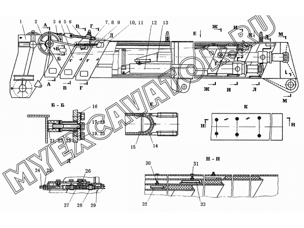 Стрела телескопическая КС-6973.63.100 Автокран КС-6973А