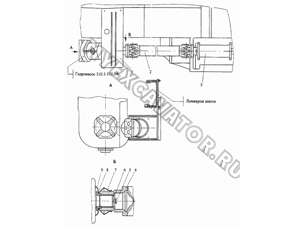 Привод насоса КС-45717А.14.000 Автокран КС-45717А-1