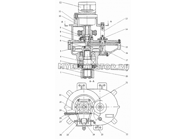 Механизм поворота КС-3577.28.000-1 Автокран КС-45717А-1