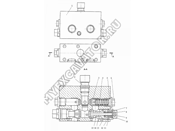 Блок клапанный КС-45717.84.430-3 Автокран КС-45717А-1