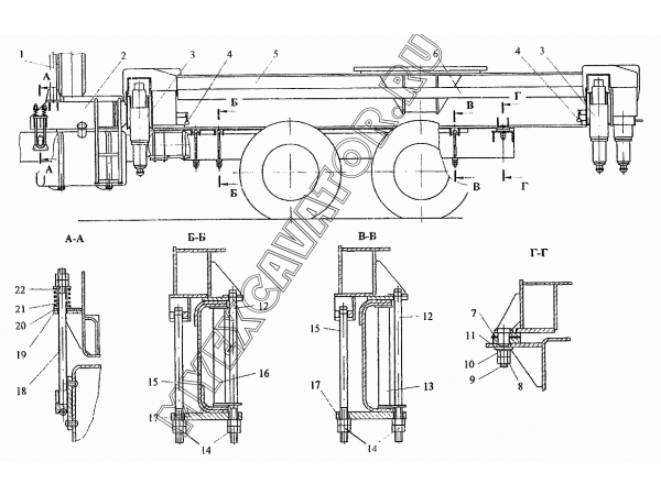 Опорная рама с механизмами КС-45717А.21.000 Автокран КС-45717А-1