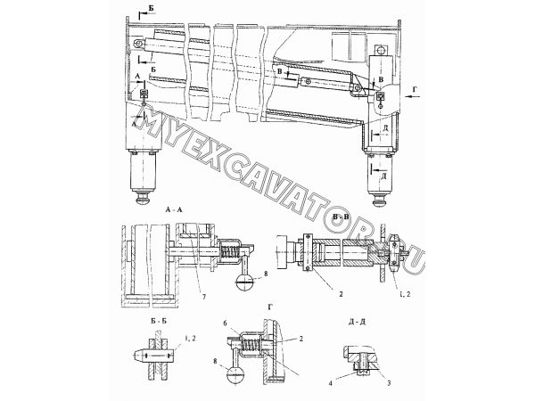 Установка выносных опор КС-45717А.31.000 Автокран КС-45717А-1