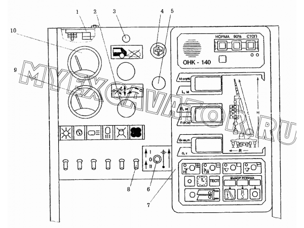 Щиток приборов КС-35714.80.350 Автокран КС-45717А-1