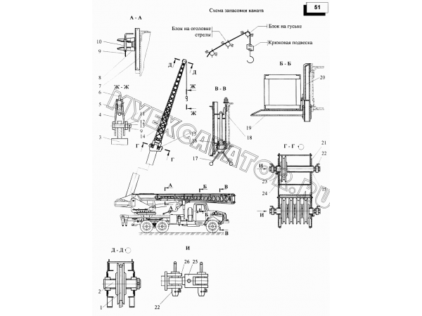 Установка гуська (КС-45717А.62.000) Автокран КС-45717-1