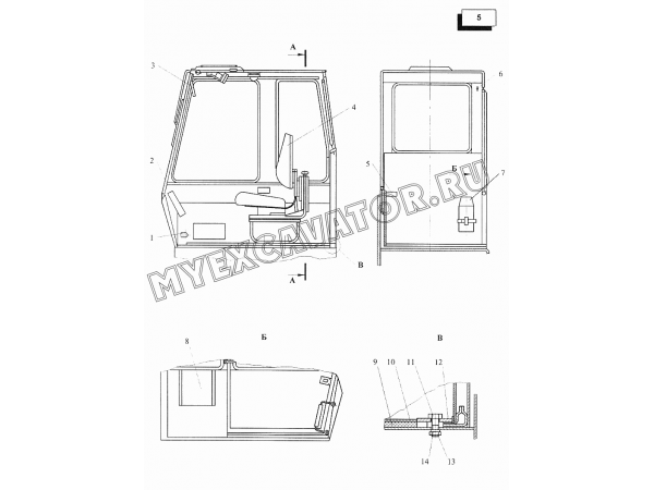Установка кабины (КС-45717.52.000-10) Автокран КС-45717-1
