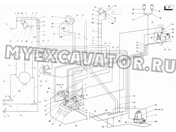 Гидрооборудование поворотной части (КС-45717-1.84.000) Автокран КС-45717-1