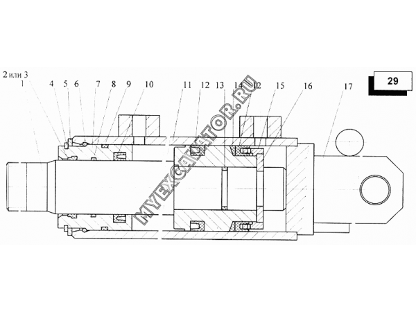 Гидроцилиндр (КС-45717.34.200-2) Автокран КС-45717-1