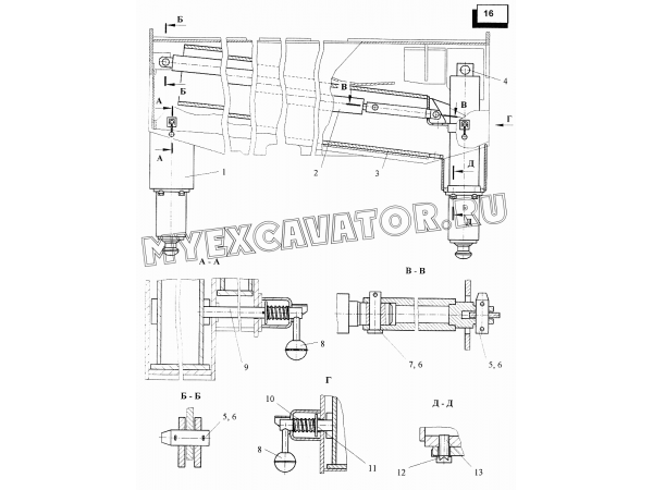 Установка выносных опор (КС-45717А.31.000) Автокран КС-45717-1