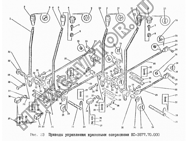 Приводы управления крановыми операциями КС-3577.70.000 Автокран КС-3574