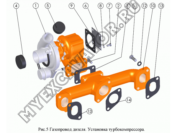 Газопровод дизеля. Установка турбокомпрессора ММЗ Д-245.9E2