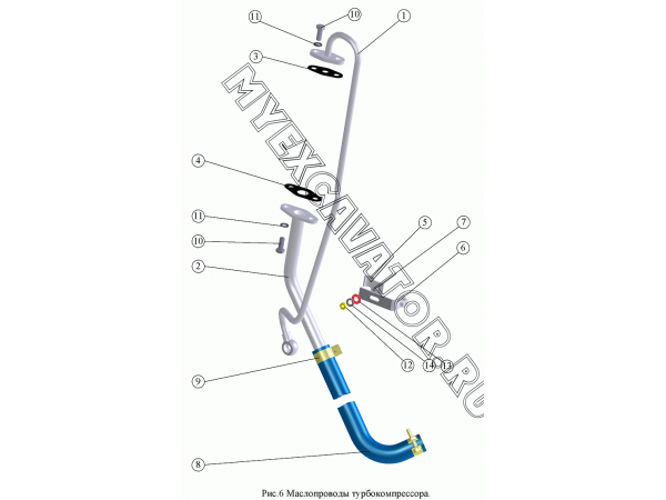 Маслопроводы турбокомпрессора ММЗ Д-245.9E2
