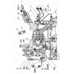 Топливные трубопроводы и установка топливной аппаратуры ММЗ Д-245.9E2