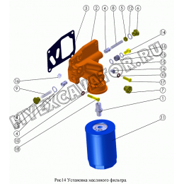 Установка масляного фильтра ММЗ Д-245.9E2